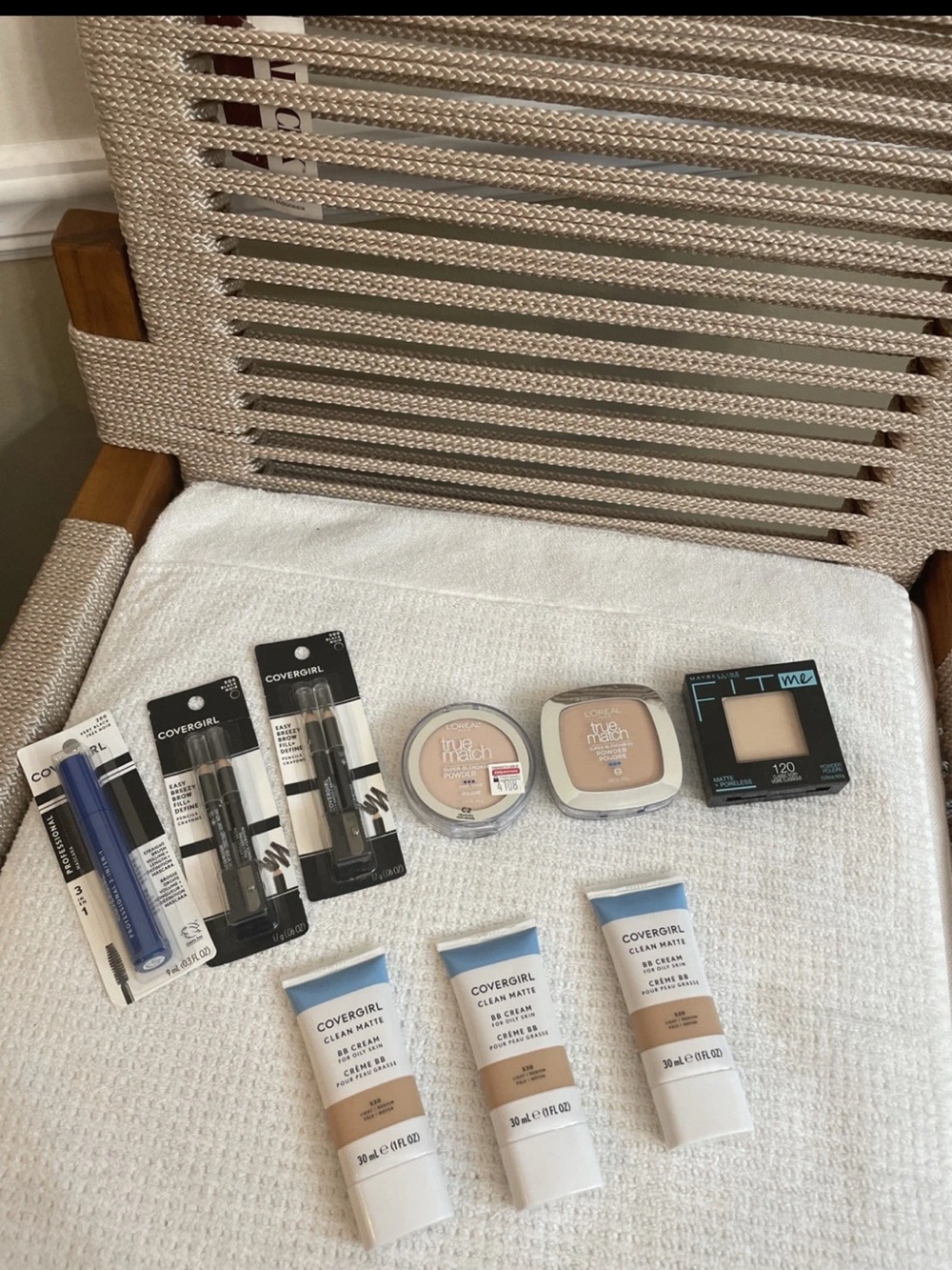 bundle of loreal, maybeline and cover girl makeup,9 items,new